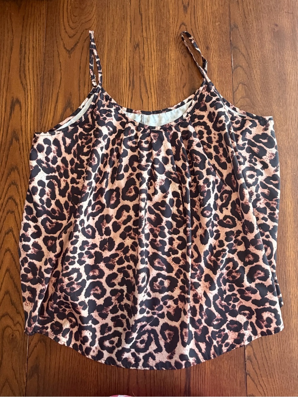 SHEIN Leopard Print Spaghetti Strap Cami - Pink/Brown